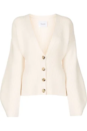 GALVAN Ribbed-knit V-neck cardigan