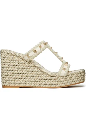 VALENTINO GARAVANI Rockstud Torchon 90mm wedge sandals