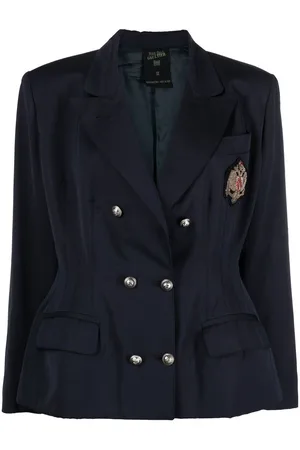 Jean Paul Gaultier 1980s emblem-patch double-breasted jacket