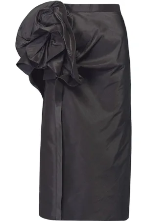 Maison Margiela Moiré-effect ruffled midi skirt