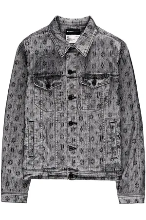 Purple Brand All-over logo-print denim jacket