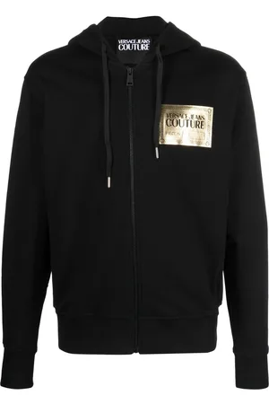 VERSACE Logo-print zipped hoodie