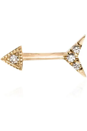 Lizzie Mandler 18kt diamond-embellished arrow stud earring