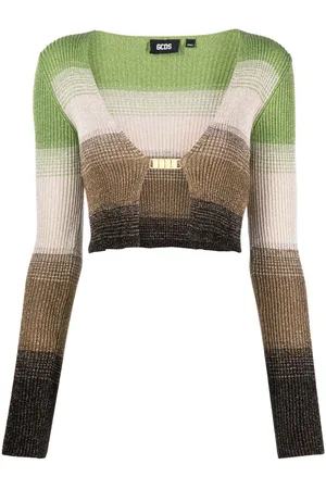 GCDS Degradé-effect lurex cropped cardigan