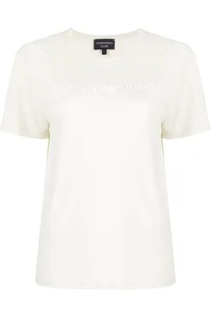 Emporio Armani Logo-print linen-blend T-shirt