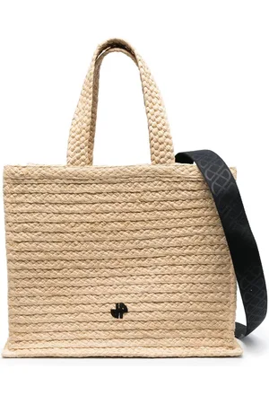 Patou JP raffia tote bag