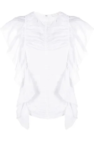 Chloé Flutter-sleeves ruffled blouse