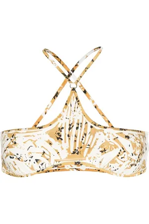 KNWLS Abstract crossover-straps bikini top