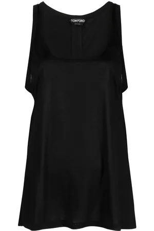Tom Ford Logo-patch silk tank top