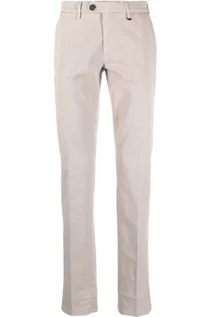 CANALI Pressed-crease cotton chinos