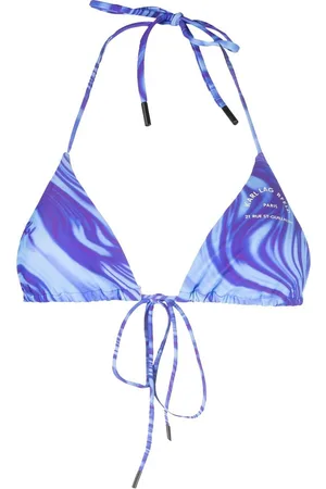 Karl Lagerfeld Abstract-print string bikini top