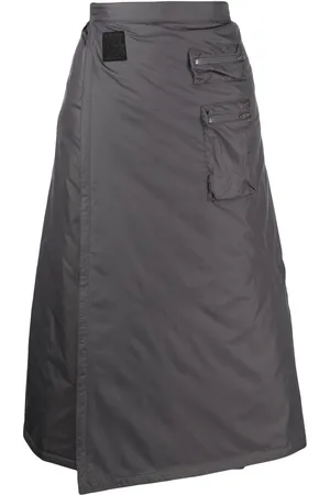 GOEN.J Wrap-effect quilted midi skirt