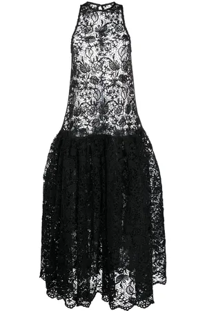 Ioana Ciolacu Sheer pattern-lace gown