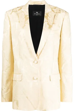 Etro Patterned-jacquard single-breasted blazer