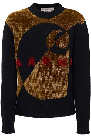 Marni Velvet-effect logo knit jumper