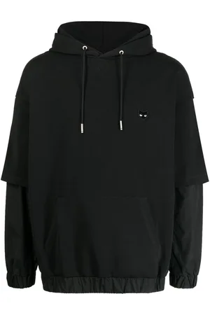 SONGZIO Layered-effect logo-patch hoodie