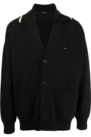 SONGZIO V-neck logo-patch cardigan
