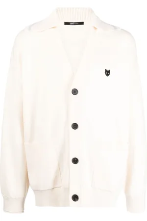 SONGZIO V-neck logo-patch cardigan