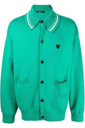 SONGZIO Logo-patch crew-neck cardigan