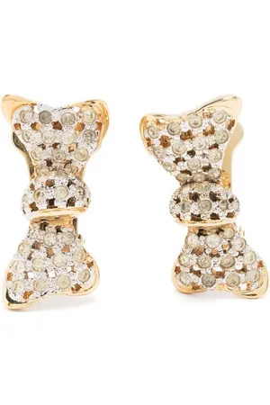 VALENTINO GARAVANI 1980s rhinestone bow earrings