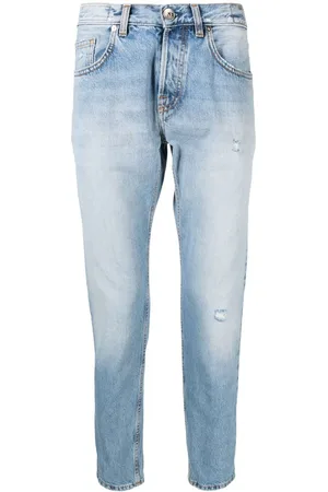 ELEVENTY Stonewashed tapered-leg jeans