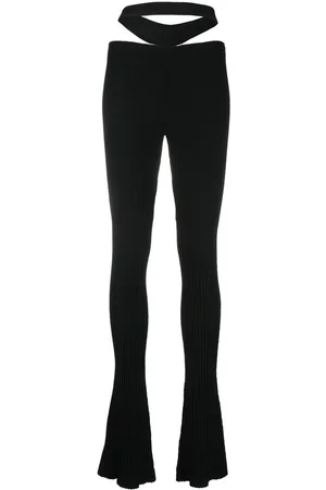ANDREADAMO Cut-out ribbed-knit trousers