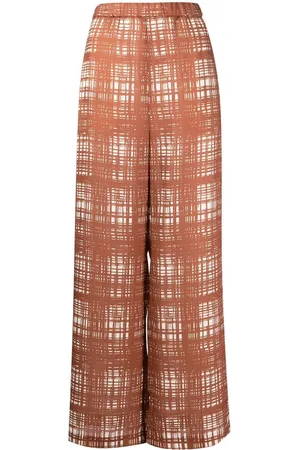 Maison Mihara Yasuhiro Random check-print gather trousers