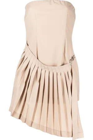 Rokh Mini strapless pleated dress