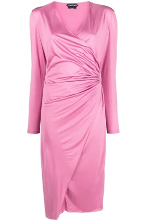 Tom Ford Ruched wrap midi dress