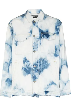 Purple Brand Bleached-finish denim jacket
