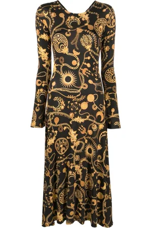 Marine Serre Graphic-print drawstring dress