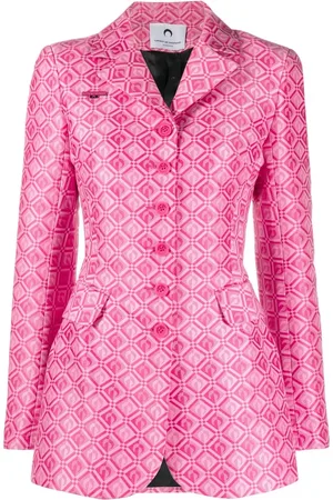 Marine Serre Fitted all-over jacquard blazer