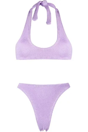 Reina Olga Pilou seersucker halterneck bikini