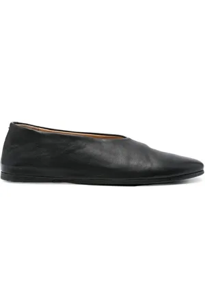 MARSÈLL Round-toe leather ballerina flats