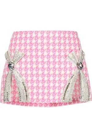 AREA Crystal-embellished bow detail miniskirt