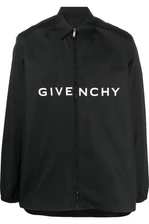 Givenchy Zip-up logo-print shirt