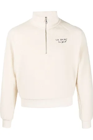 Sporty & Rich Logo-embroidered half-zip jumper