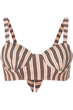 AMIR SLAMA Stripe-print bustier top