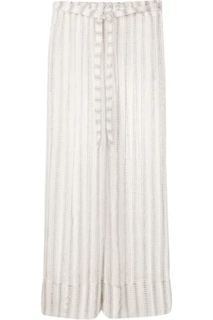 AMIR SLAMA Stripe-print tie-waist palazzo pants