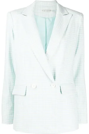 ALICE+OLIVIA Justin houndstooth-pattern double-breasted blazer