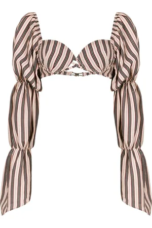 AMIR SLAMA Stripe-print cropped blouse