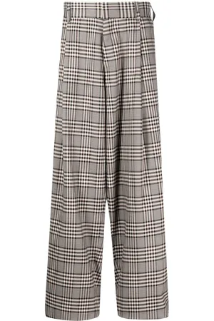 Kolor Plaid-check wide-leg trousers