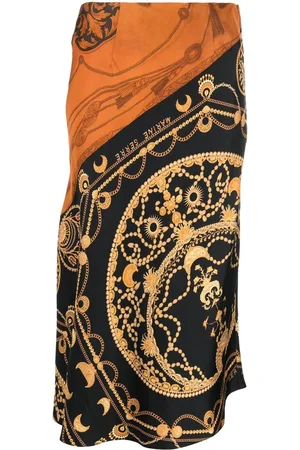 Marine Serre Regenerated jewellery-print silk skirt