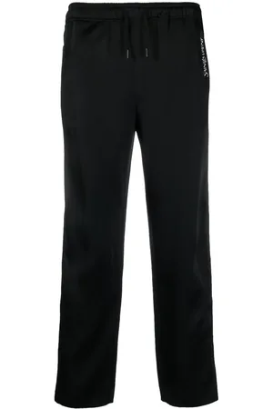 Saint Laurent Embroidered-logo striped track pants