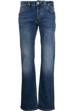 BILLIONAIRE Logo-embroidered straight-leg jeans