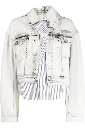 Feng Chen Wang Logo-patch denim jacket