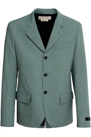 Marni Grid-check single-breasted blazer