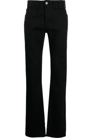 BILLIONAIRE Logo-embroidered straight-leg jeans