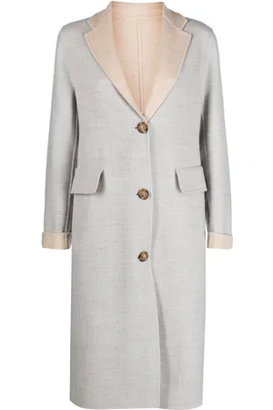 ELEVENTY Two-tone single-breasted wool coat