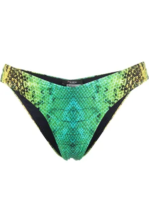Noire Swimwear Snakeskin-print bikini bottoms